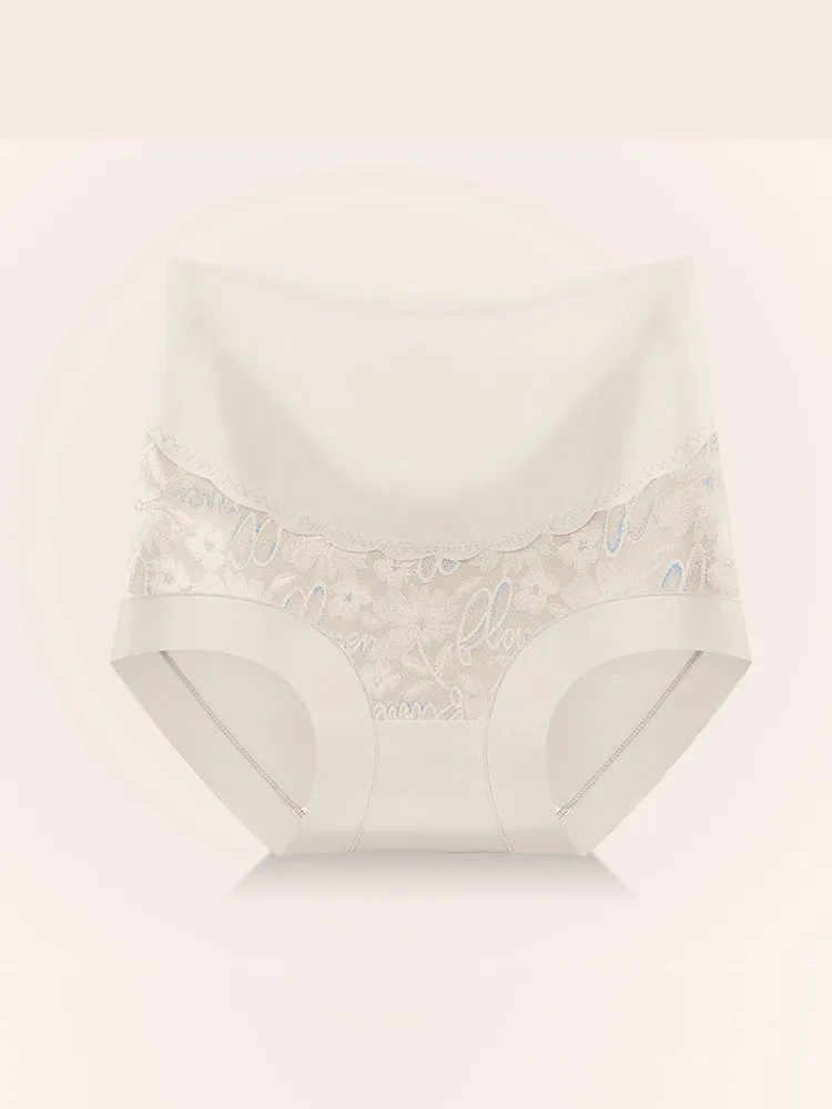 4 Pack Breathable High Waist Sexy Lace Ice Silk Seamless Panties