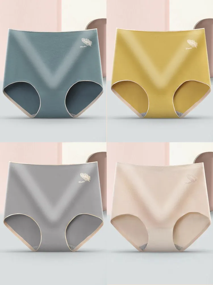 4-Pack Seamless High Waist Cotton Panties