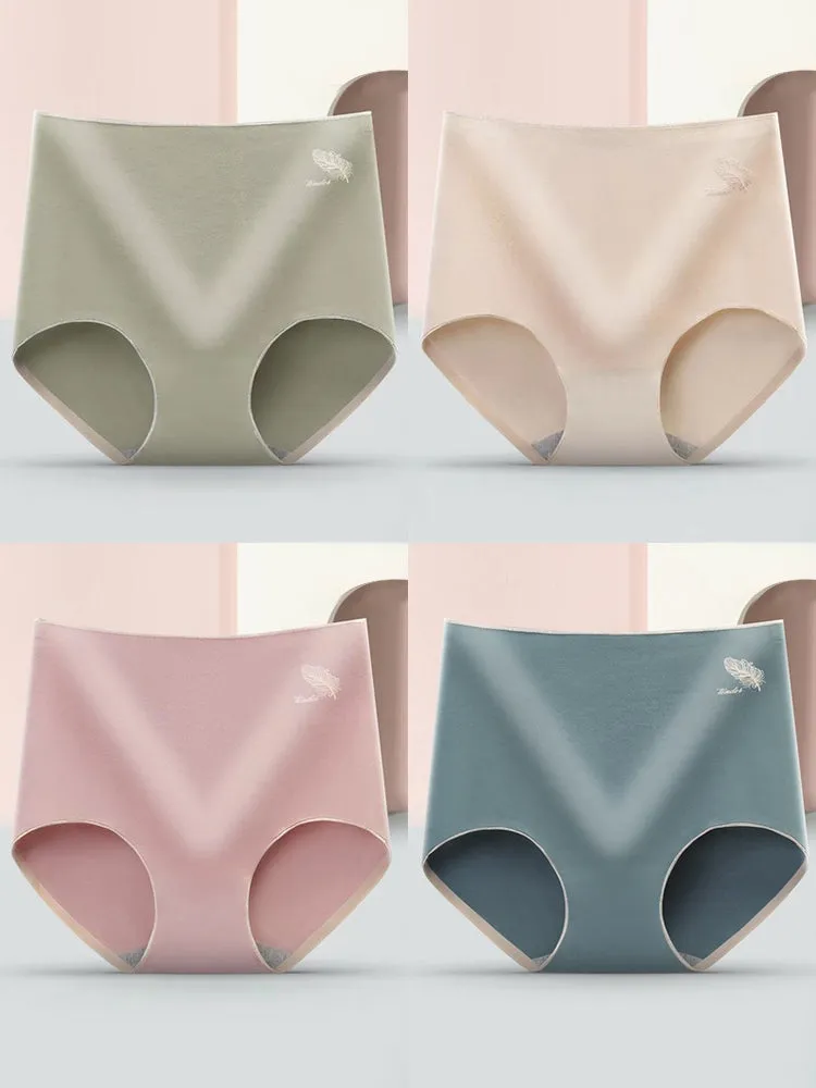 4-Pack Seamless High Waist Cotton Panties