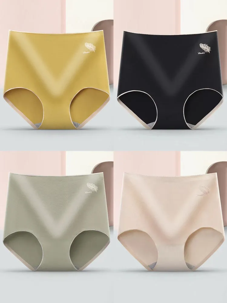 4-Pack Seamless High Waist Cotton Panties