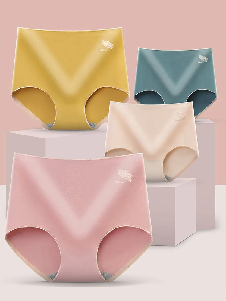 4-Pack Seamless High Waist Cotton Panties