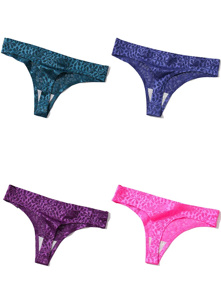 4-Pack Sexy Cotton Thong Seamless Women Underwear