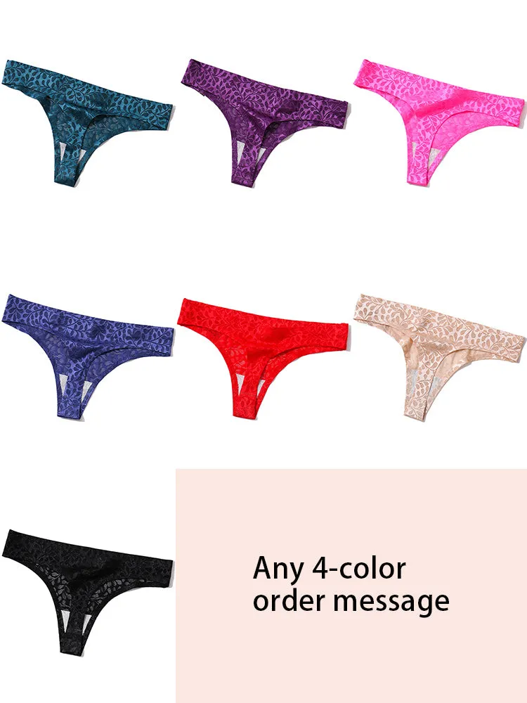 4-Pack Sexy Cotton Thong Seamless Women Underwear