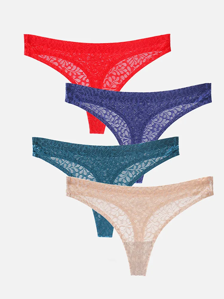 4-Pack Sexy Cotton Thong Seamless Women Underwear