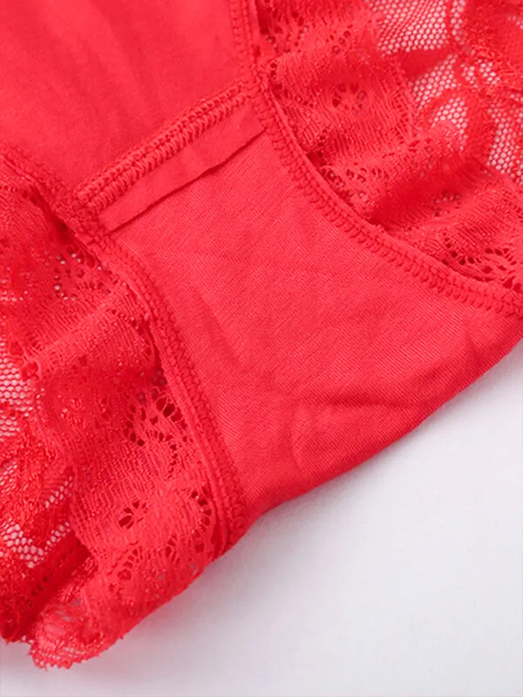 4-Pack Sexy Lace High Waist Briefs