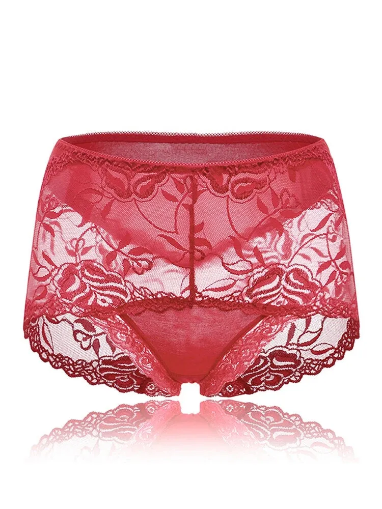 4-Pack Sexy Lace High Waist Briefs