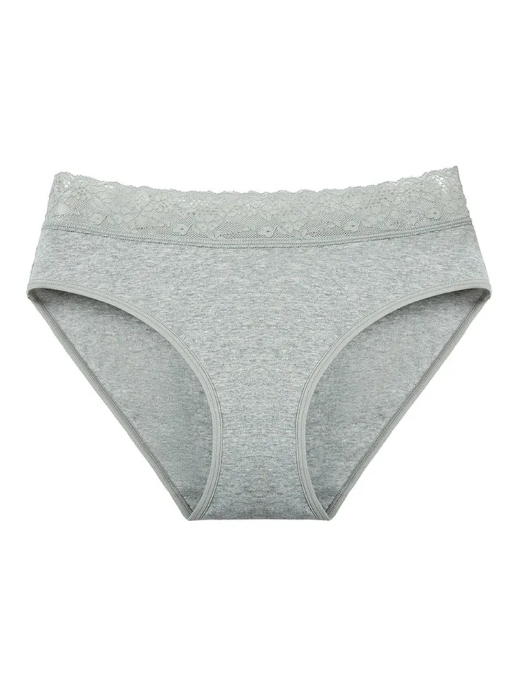 4 Packs Women's Flattering Lace Cotton Stretch Panties
