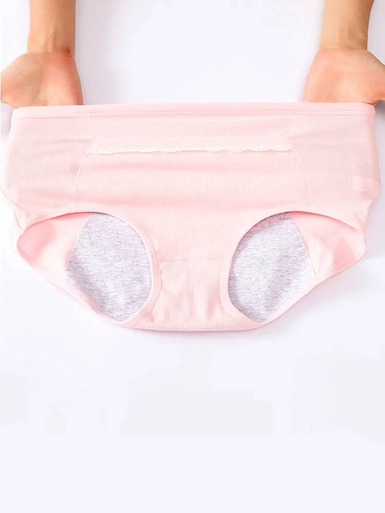 6-Pack Women Leakproof Menstrual Period Cotton Panties