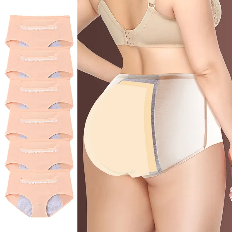 6-Pack Women Leakproof Menstrual Period Cotton Panties