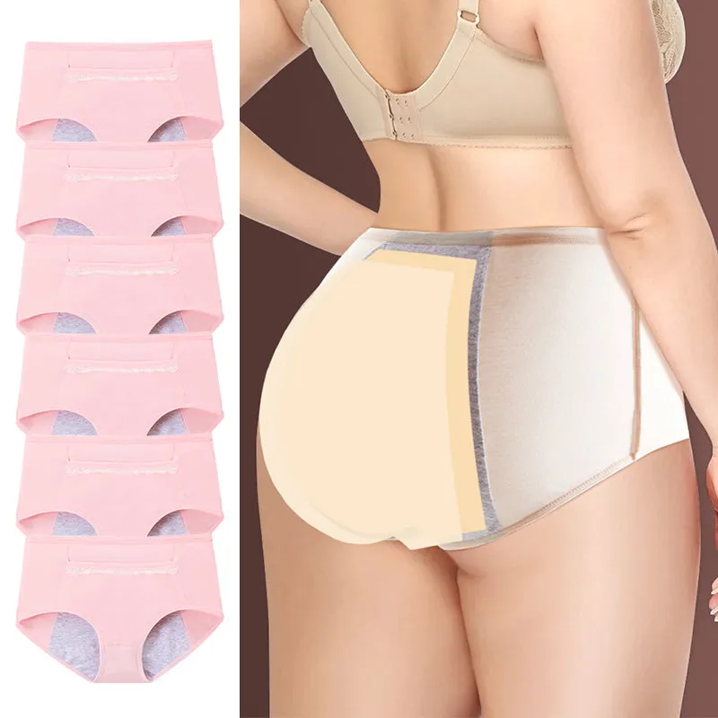 6-Pack Women Leakproof Menstrual Period Cotton Panties