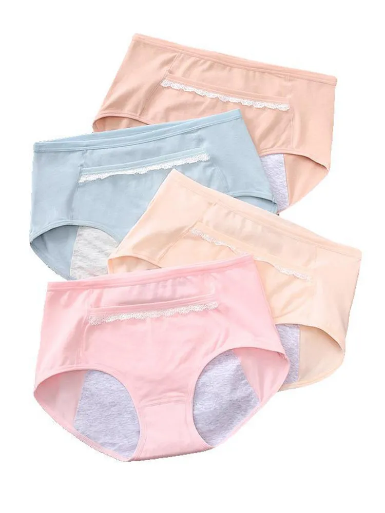 6-Pack Women Leakproof Menstrual Period Cotton Panties