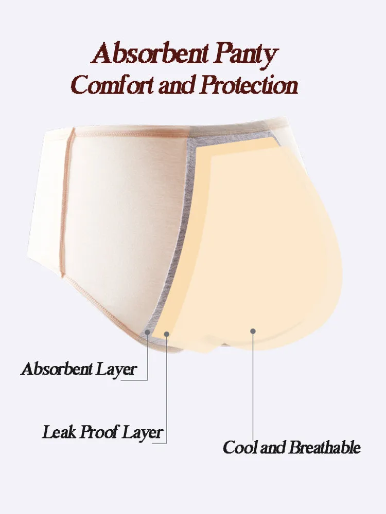 6-Pack Women Leakproof Menstrual Period Cotton Panties