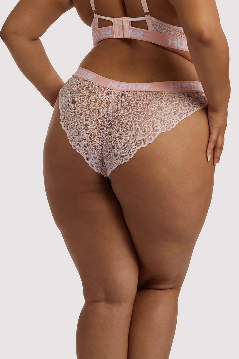 Branded Lace Brief Baby pink