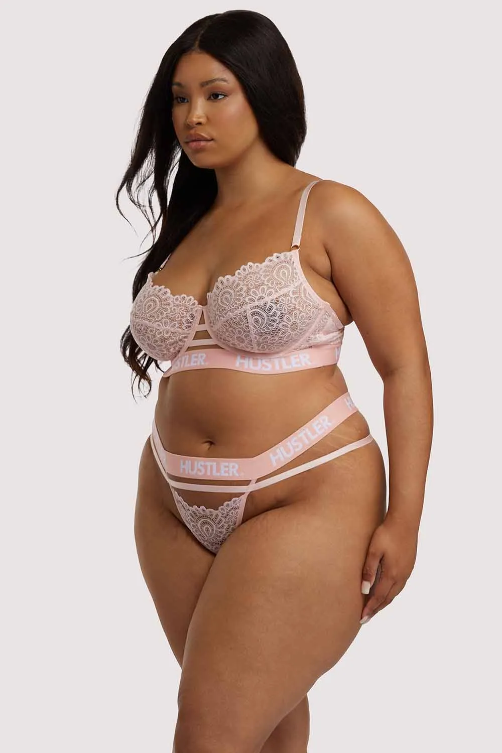 Branded Lace Thong Baby pink