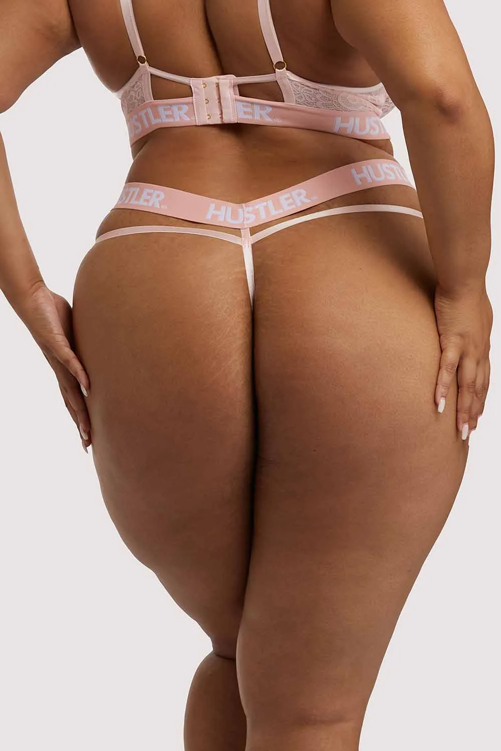 Branded Lace Thong Baby pink