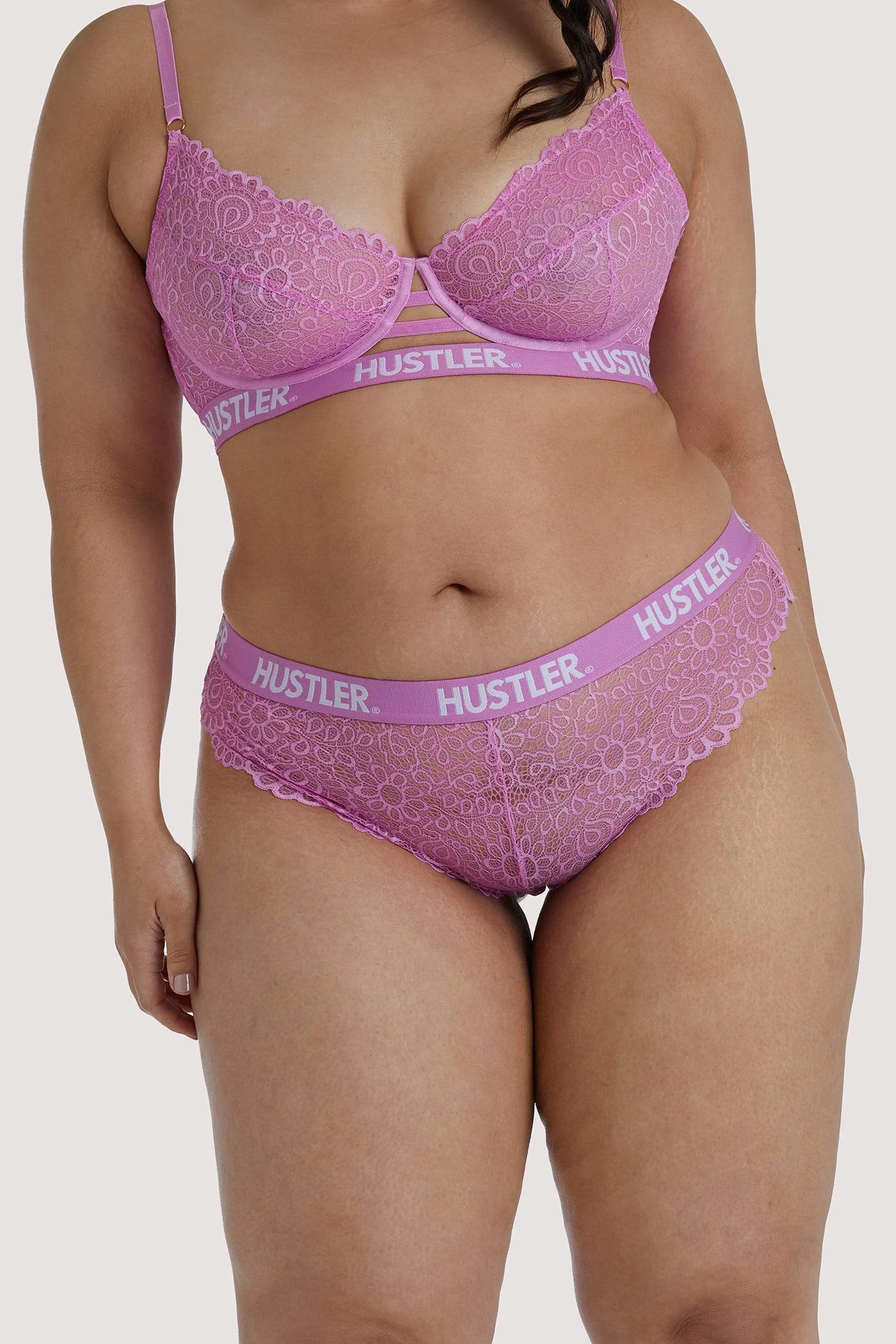 Branded Pink Lace Brief