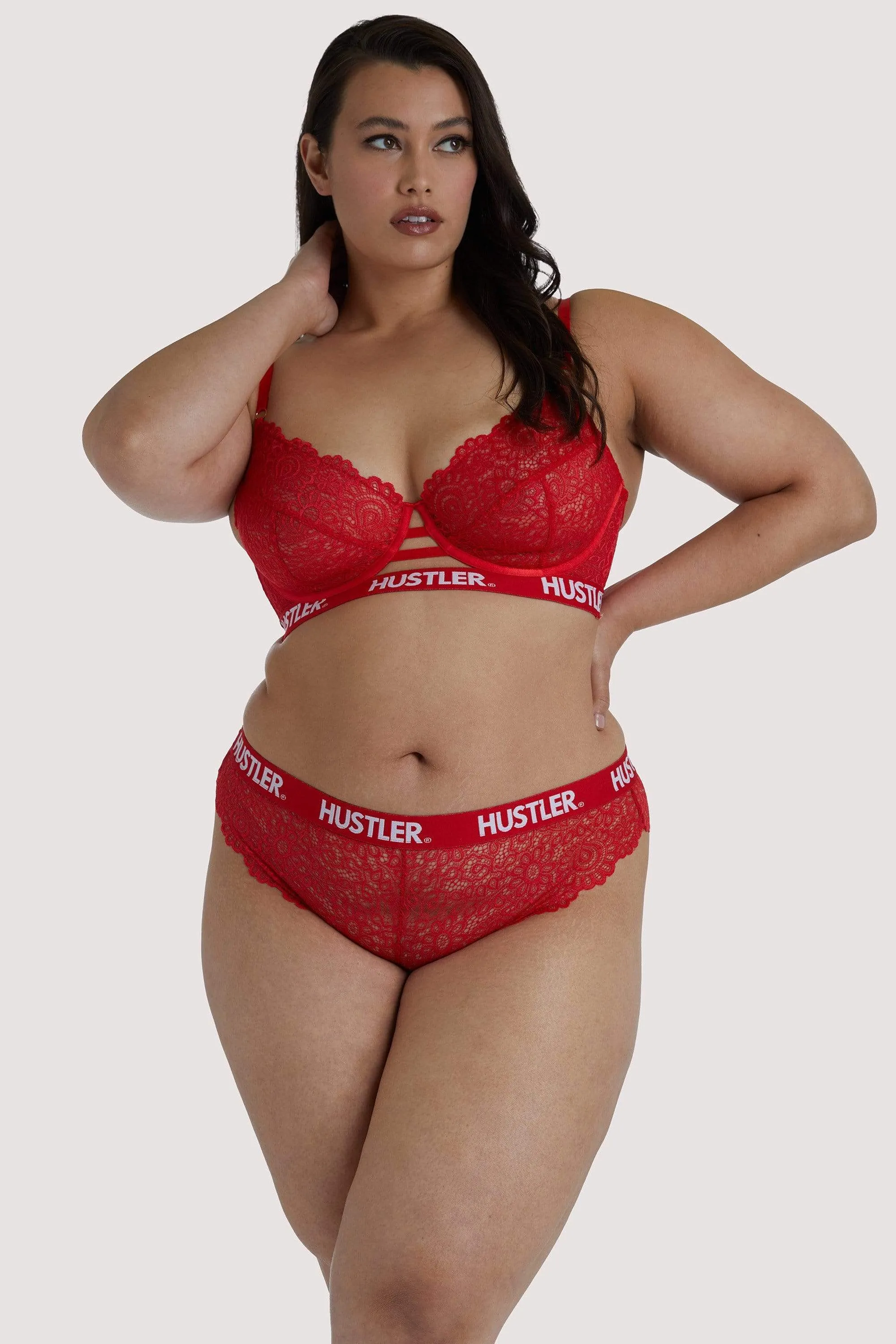 Branded Red Lace Brief