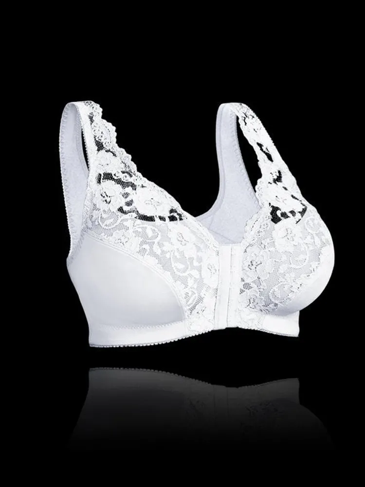 Breathable Lace Front Close Wire-free Bra