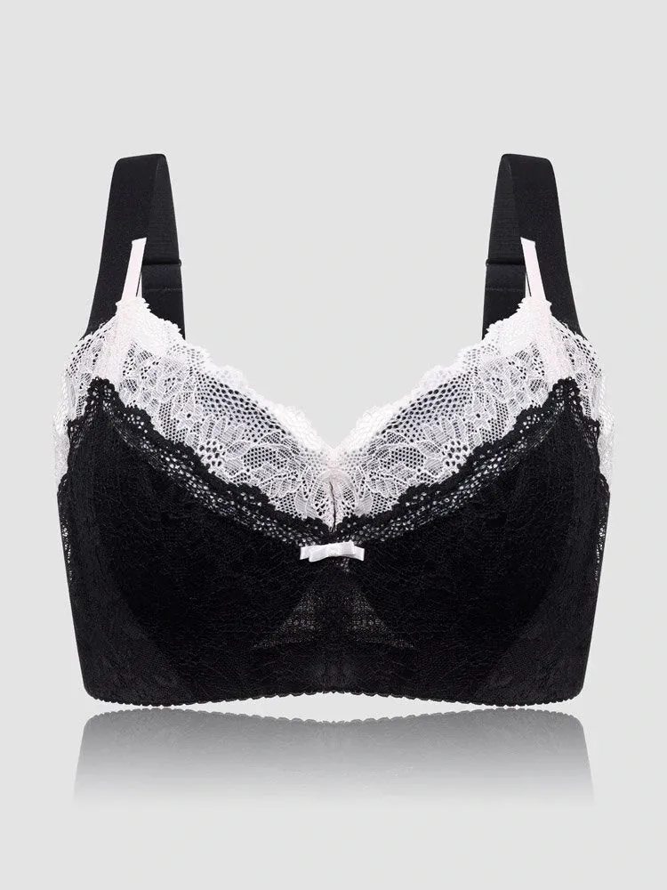 Breathable Lace Soft-wire Full Coverage Push Up Bra