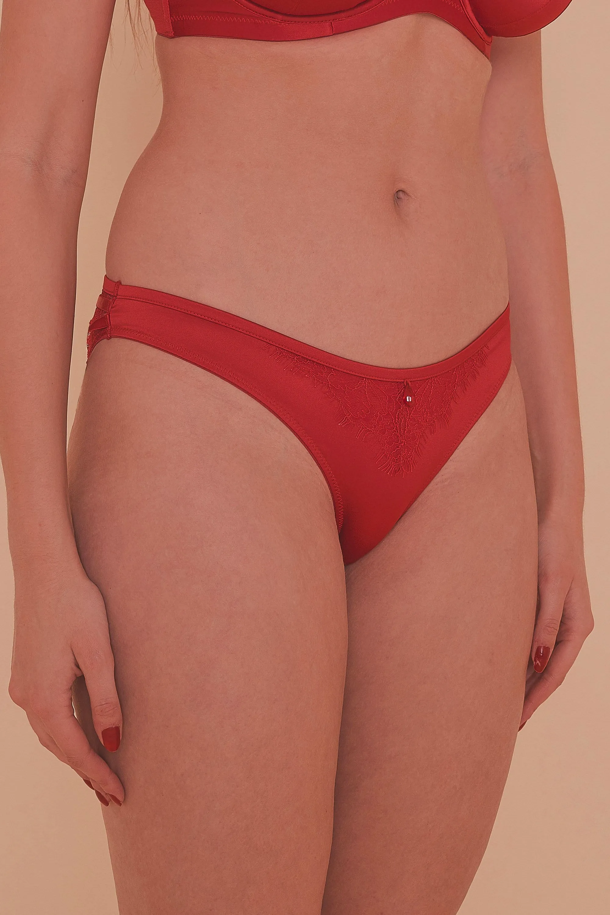 Caroline Folded Satin Strappy Back Brazilian Brief