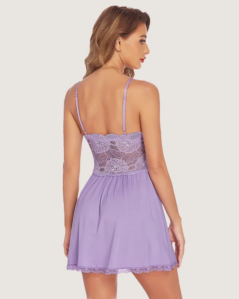 Christmas Lace Modal Full Slip Dress