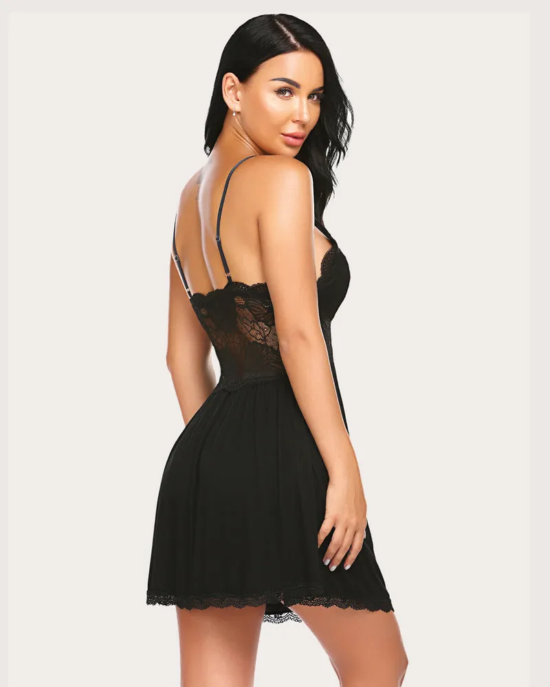 Christmas Lace Modal Full Slip Dress