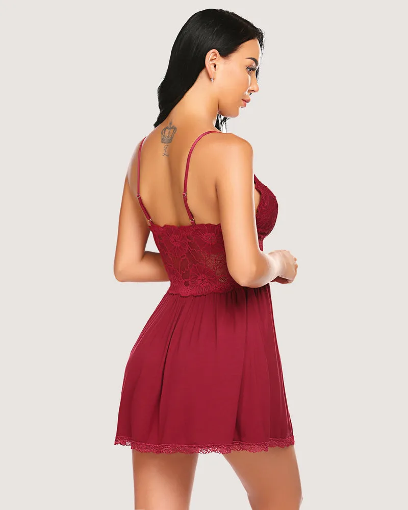 Christmas Lace Modal Full Slip Dress