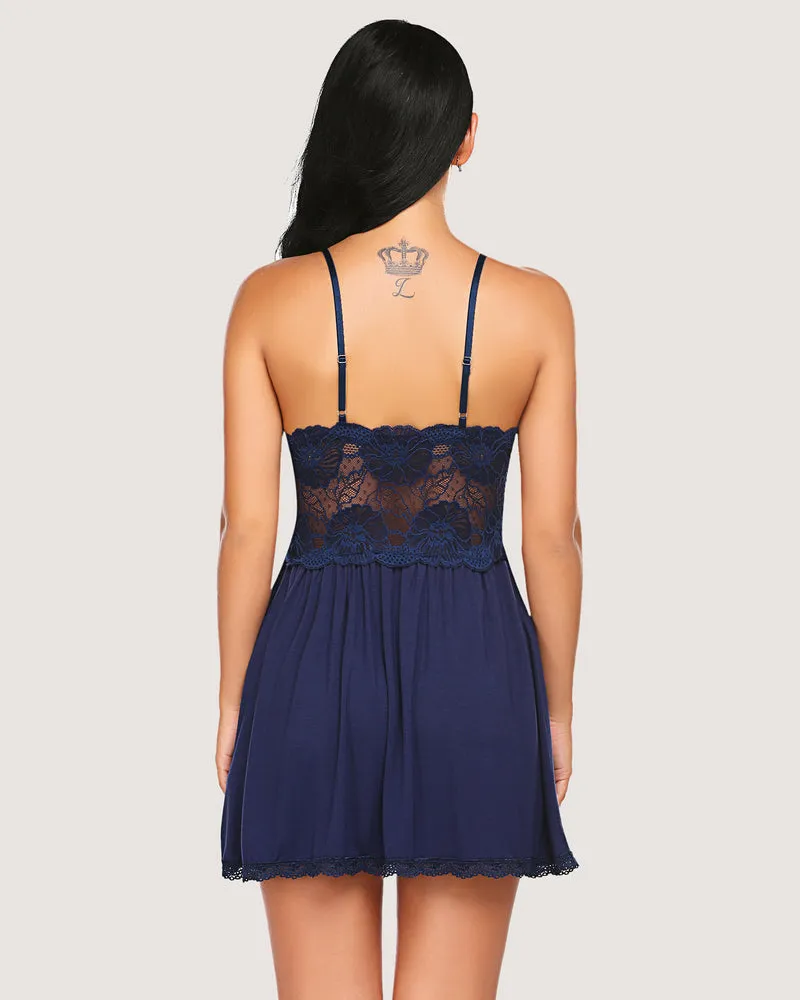 Christmas Lace Modal Full Slip Dress