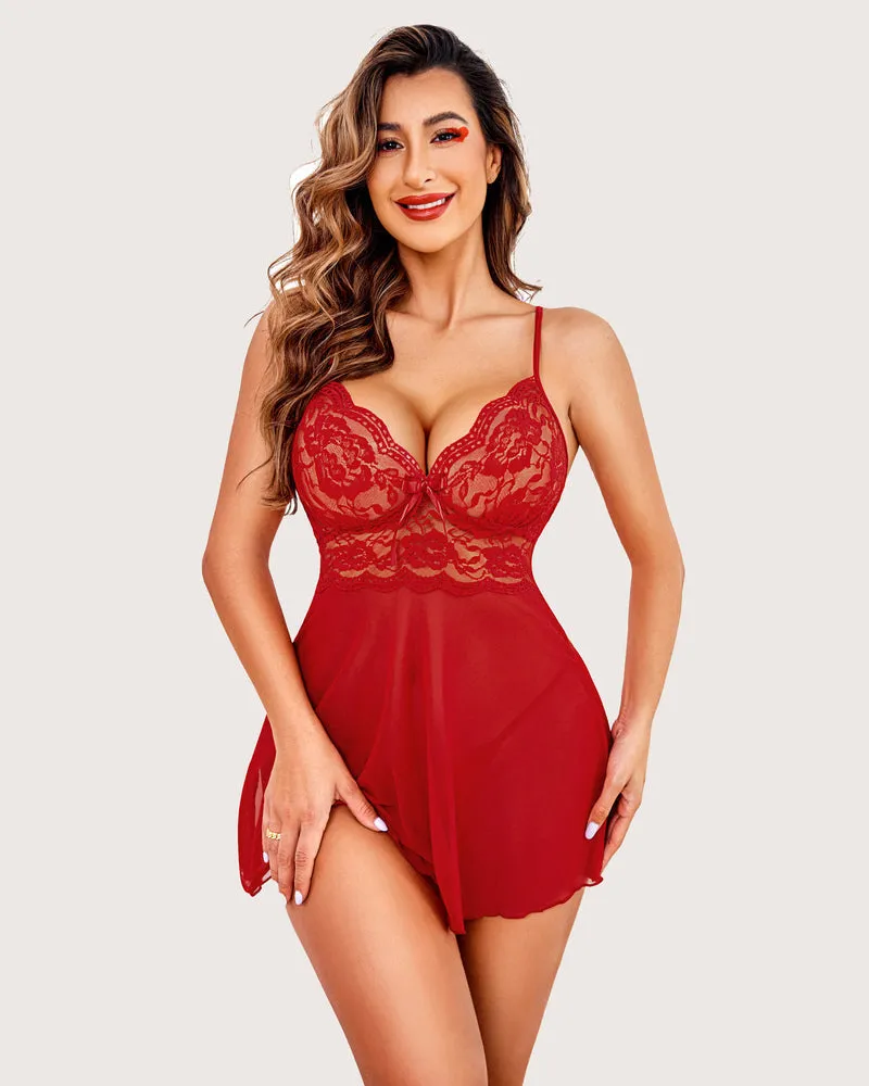 Christmas Lingerie Lace Babydoll