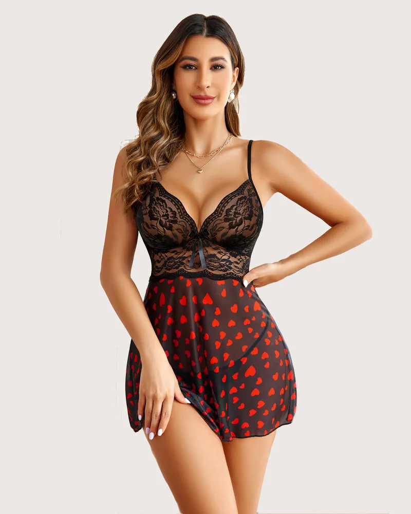Christmas Lingerie Lace Babydoll