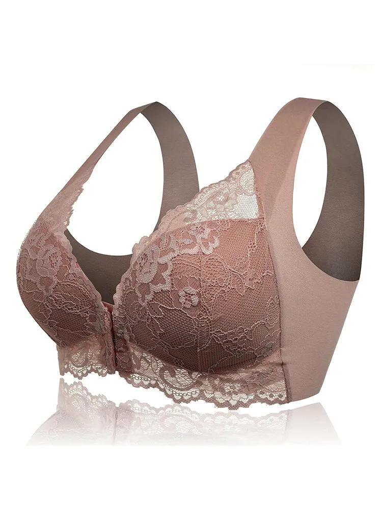 Comfort Front Close Lacy Wireless Bra