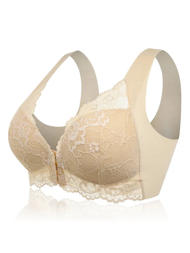 Comfort Front Close Lacy Wireless Bra