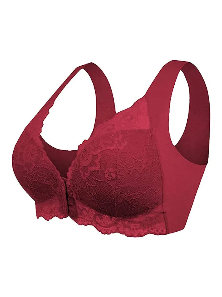 Comfort Front Close Lacy Wireless Bra