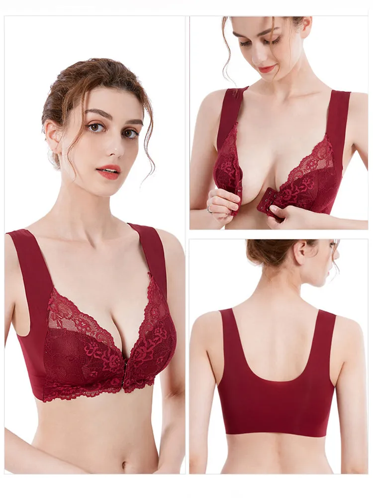 Comfort Front Close Lacy Wireless Bra