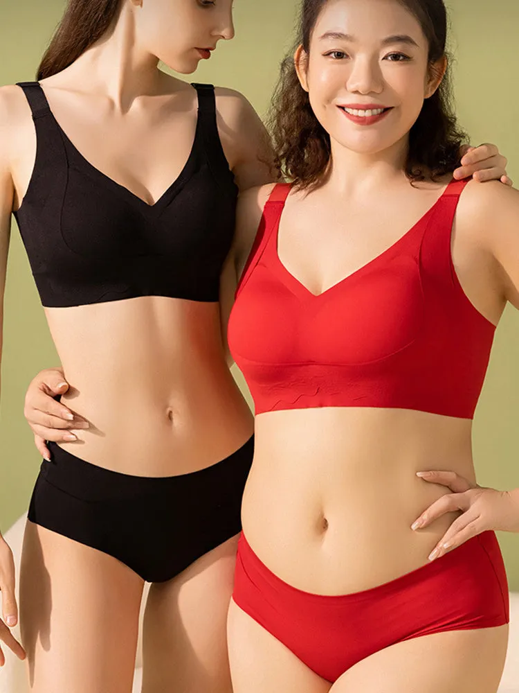 Comfort V Neck Push Up Wireless Bra