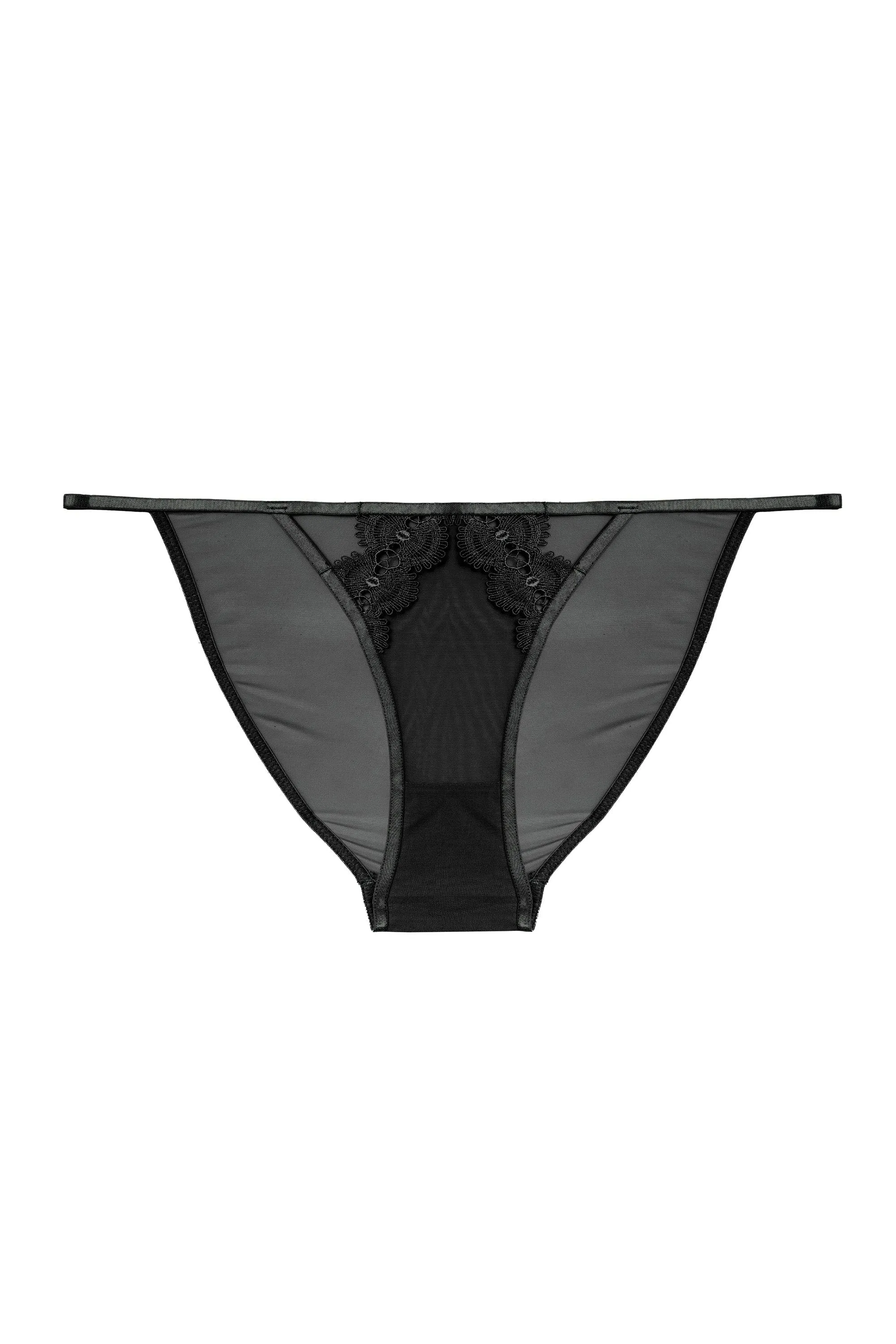 Cora Black Mesh & Trim Cut Out Brief