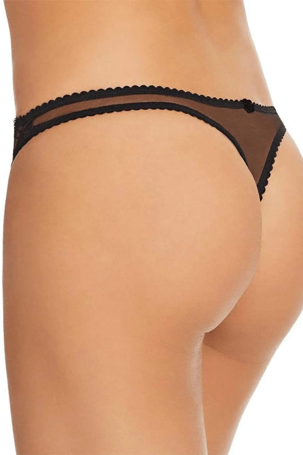 Dita Von Teese Tryst Leavers Lace Sheer G-String Panty Black