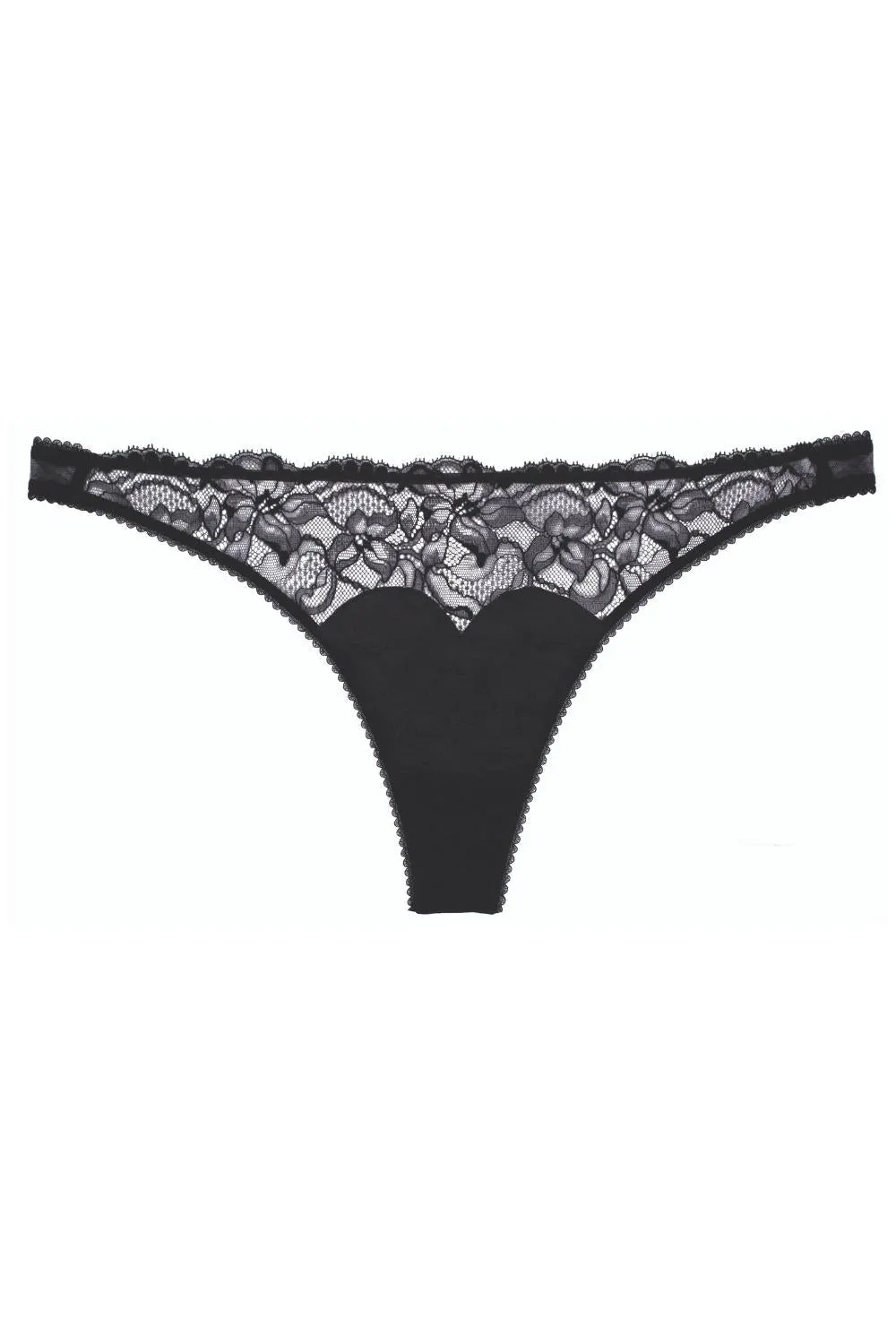 Dita Von Teese Tryst Leavers Lace Sheer G-String Panty Black