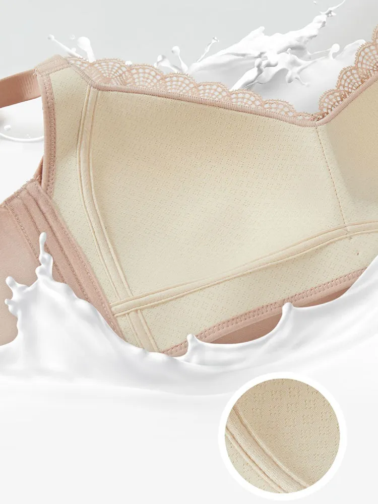 Elegant Lace Deep-V Push Up Everyday Wireless Bra