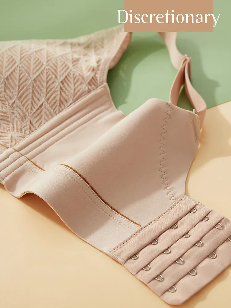 Elegant Lace Deep-V Push Up Everyday Wireless Bra