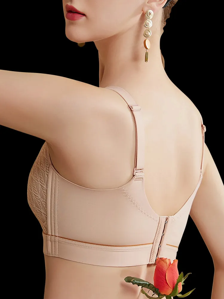Elegant Lace Deep-V Push Up Everyday Wireless Bra