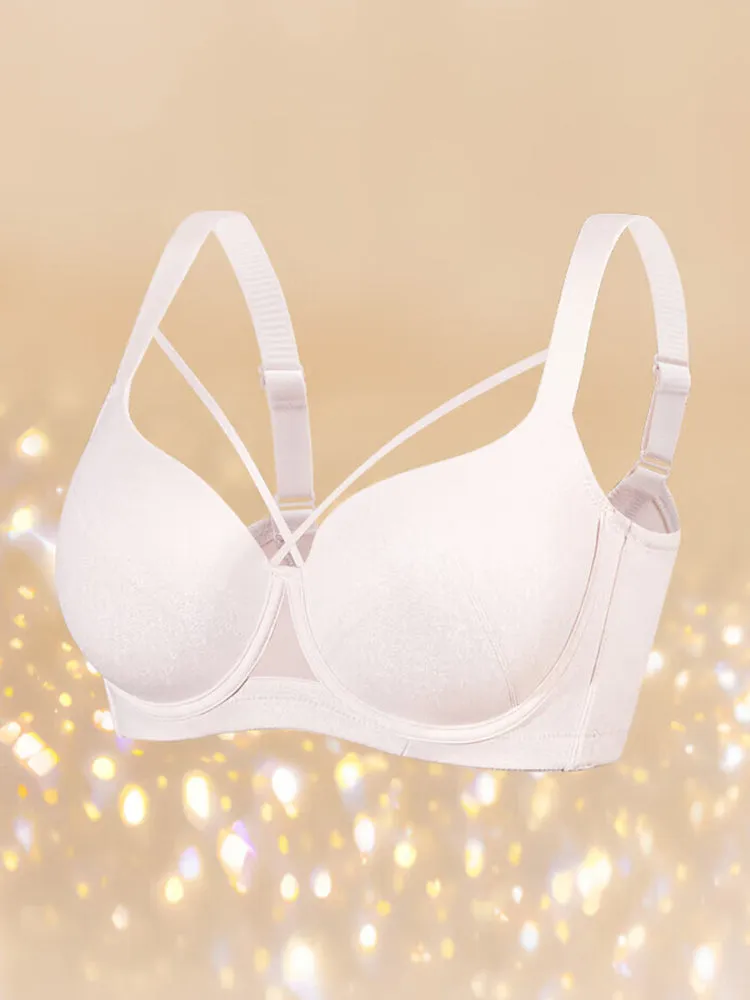 Elegant Push-Up Bra with Strappy Design