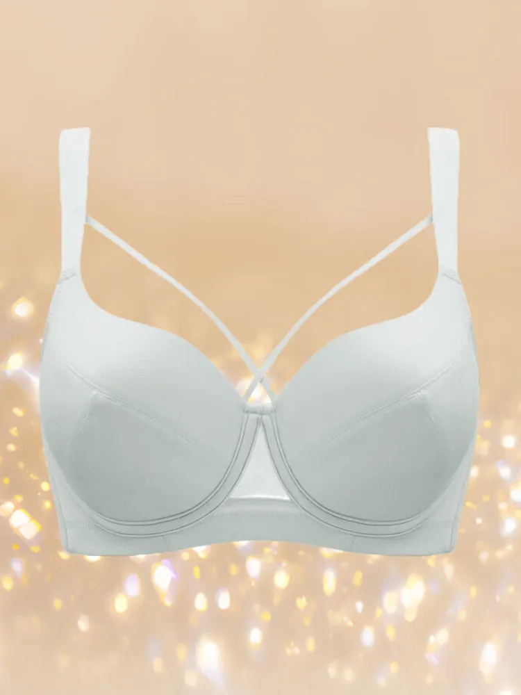 Elegant Push-Up Bra with Strappy Design