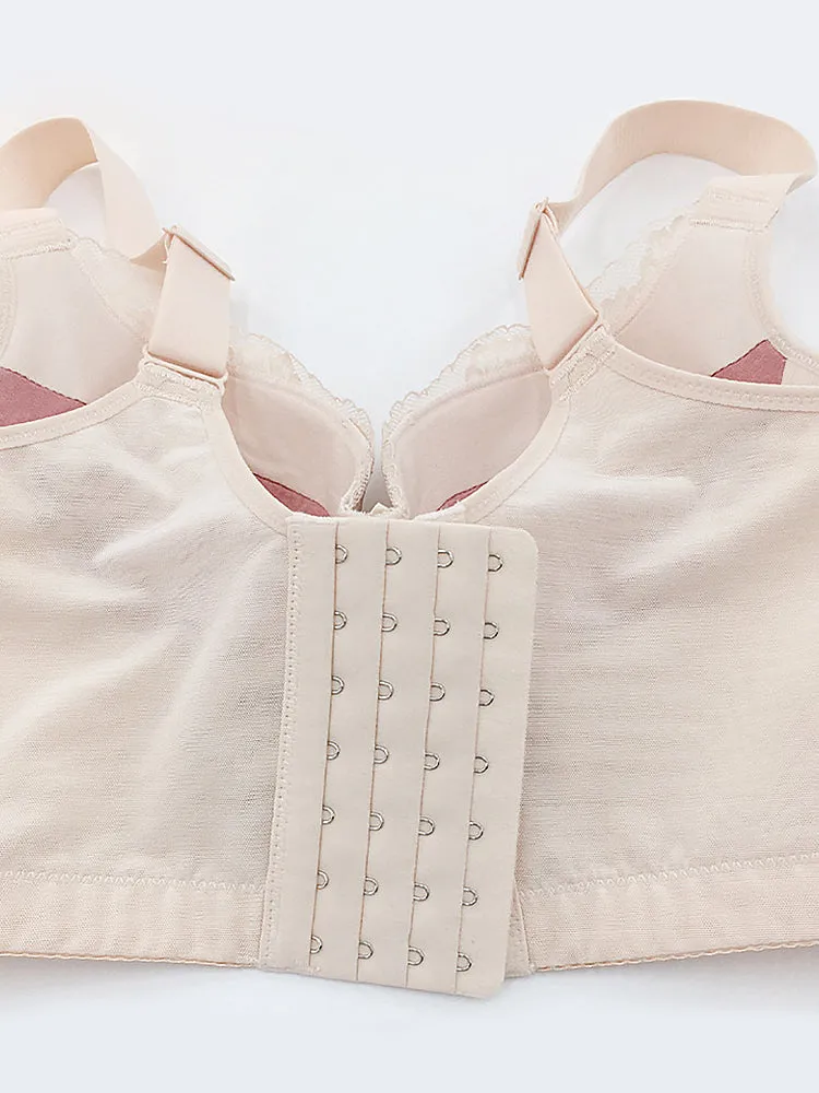 Exquisite Lace Push Up Longline Bra with Back Fat Coverage