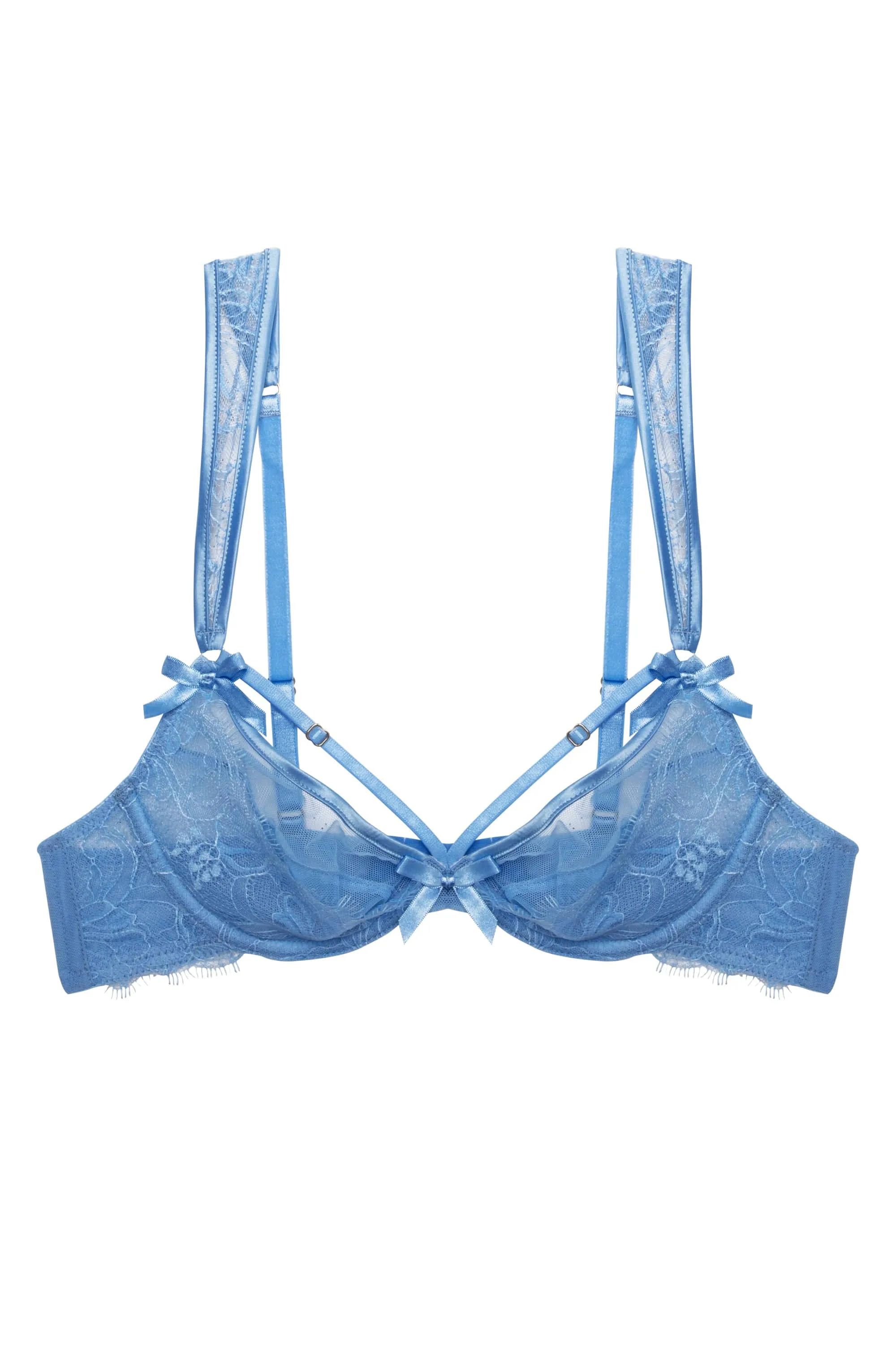 Fallon Cornflower Blue Lace Plunge Bra