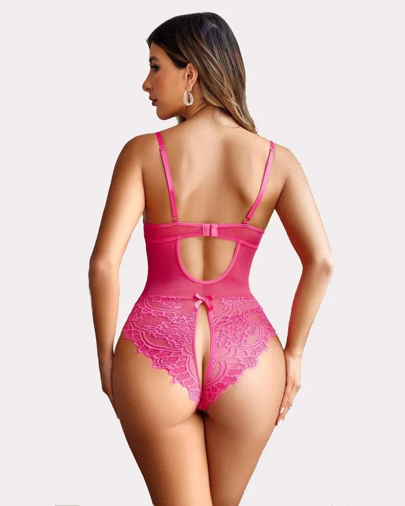 Floral Lace Harness Bodysuit (DE Only)