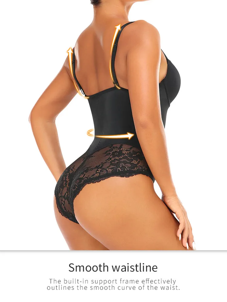 Floral Lace Tummy Control Lift Bodysuit Shapewear