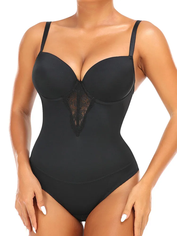Floral Lace Tummy Control Lift Bodysuit Shapewear
