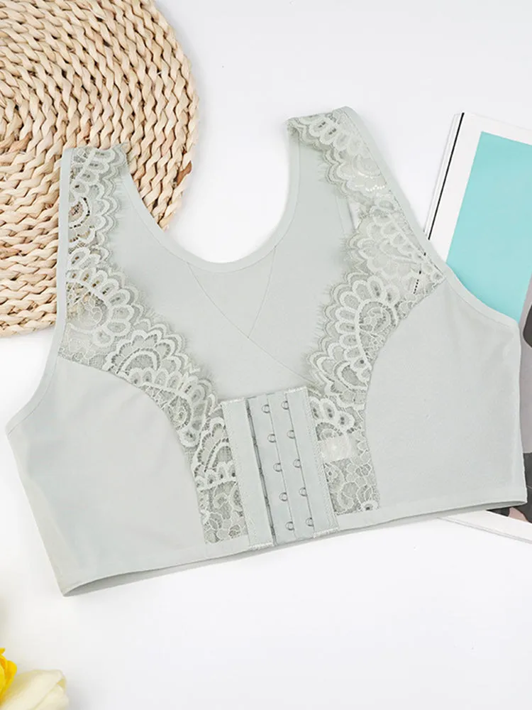 French Lace Push up Front Closure Bra