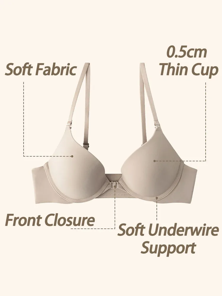 Front Closure Deep V Push-Up Bra